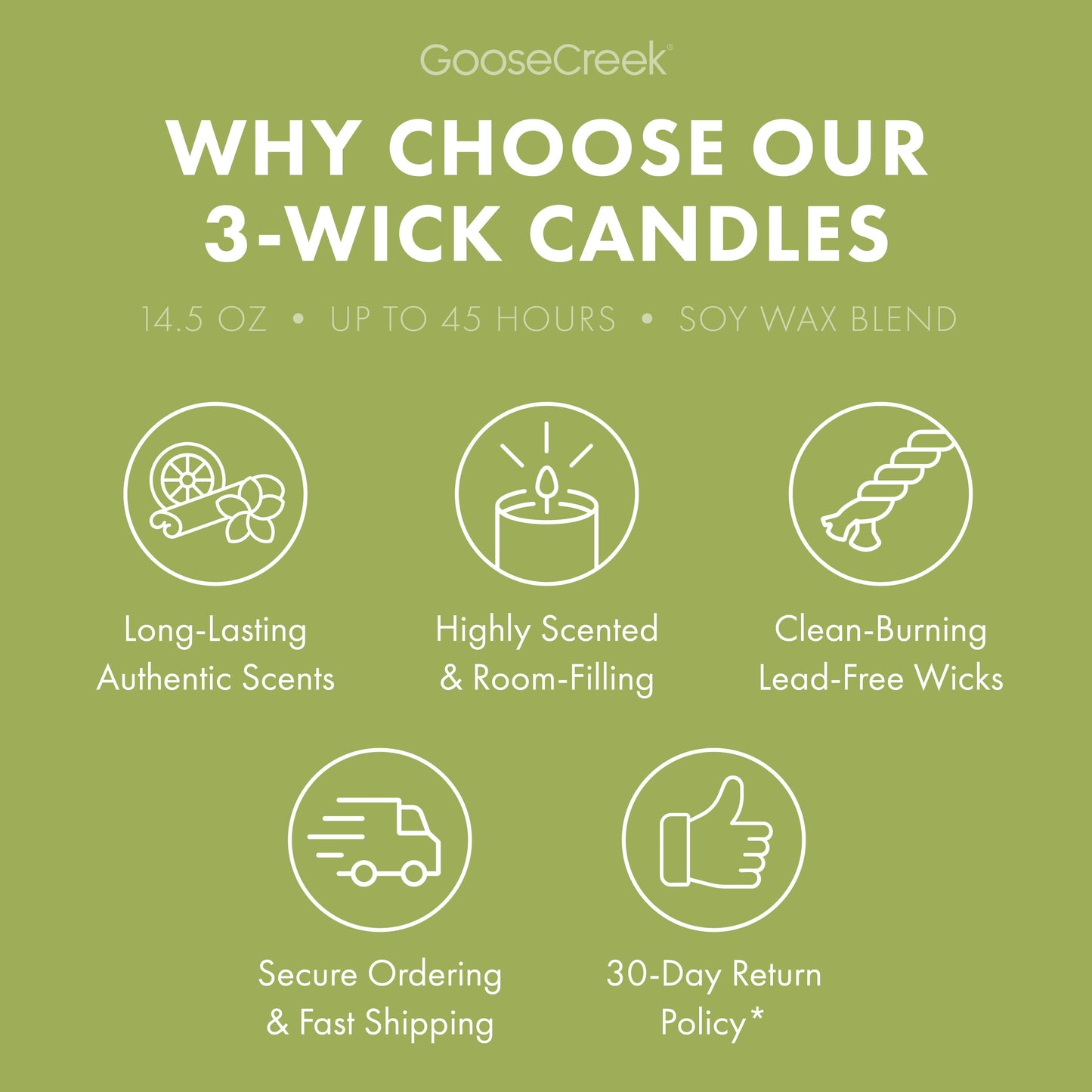 Wild Green Apple Odor Eliminating 3-Wick Candle